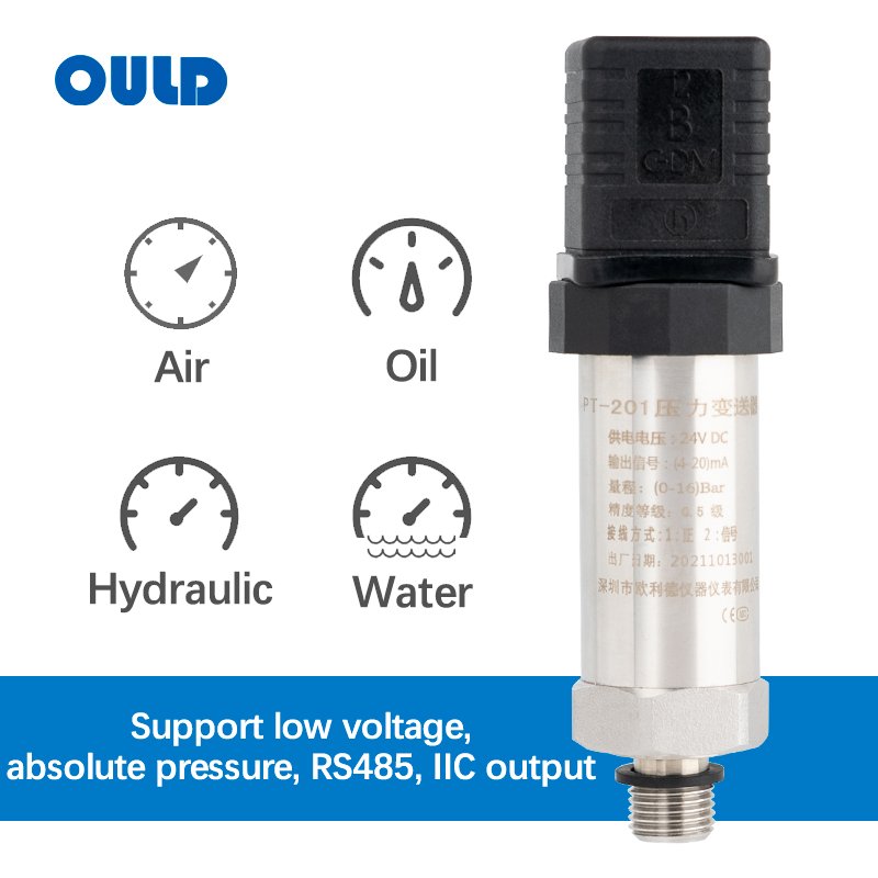 PT-201 Industrial Grade Pressure Sensor / Transmitter (4–20mA / RS485 / 0–10V)