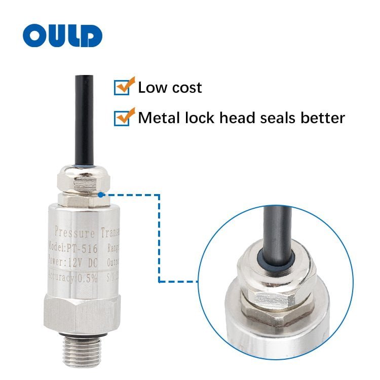 PT-516 All-Welded Pressure Transmitter | 316L Stainless Steel No O-Ring IP68 Sensor