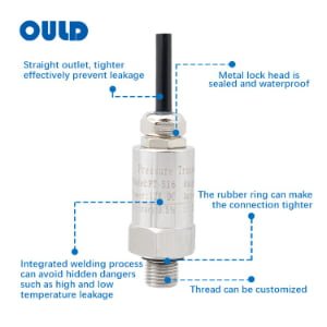 PT-516 All-Welded Pressure Transmitter | 316L Stainless Steel No O-Ring IP68 Sensor