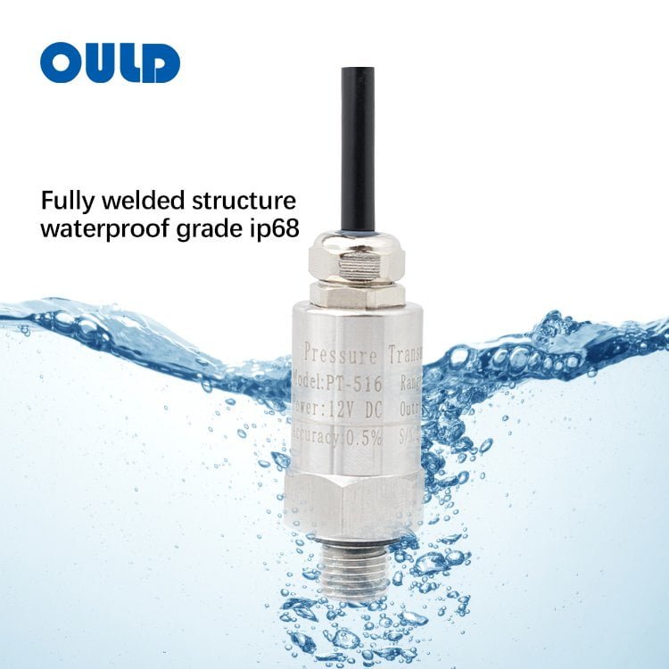 PT-516 All-Welded Pressure Transmitter | 316L Stainless Steel No O-Ring IP68 Sensor