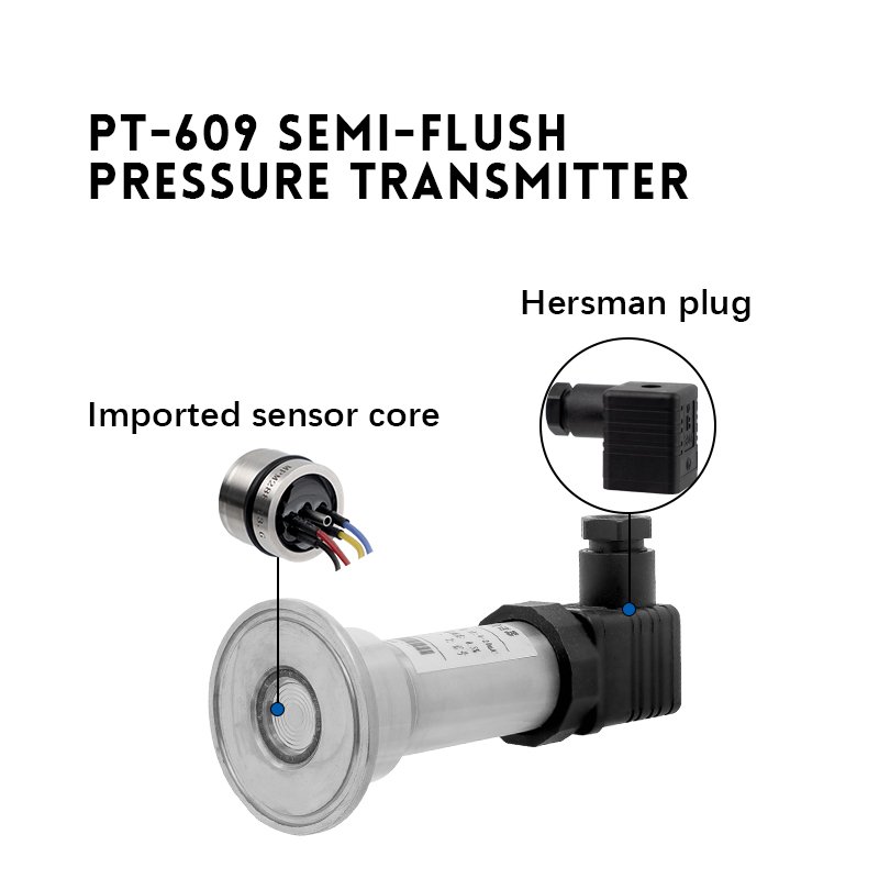 PT-609 Semi-Flush Diaphragm Pressure Transmitter | Durable Sanitary Sensor